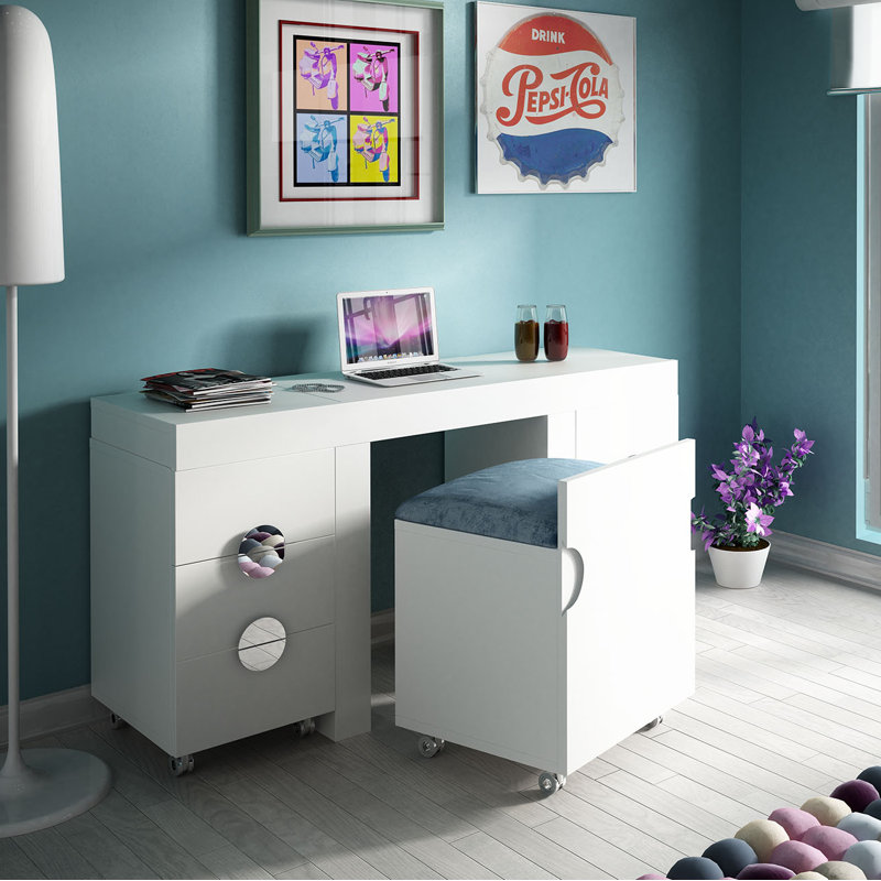 Ensemble coiffeuse avec tabouret et miroir