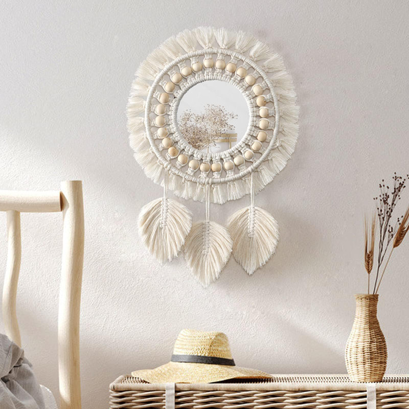 Fabric Round Wall Mirror