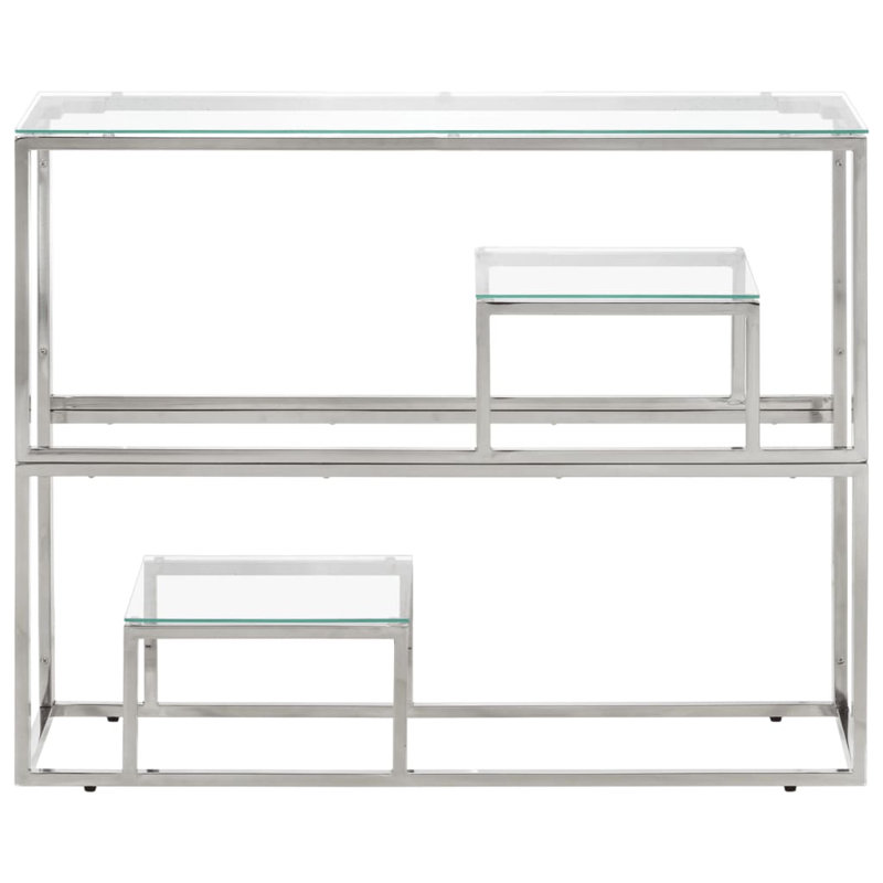 Lorraina 35.4'' Glass Top Console Table, Silver