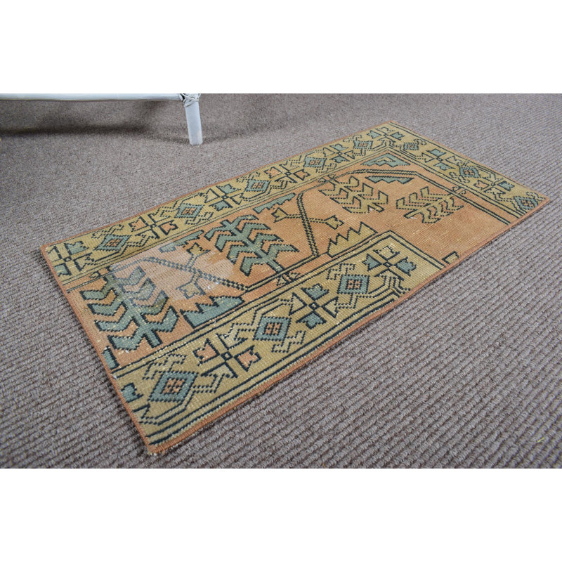 Traditional Turkish Handwoven Small Runner Rug in Rich Colors for Classic Home Decor