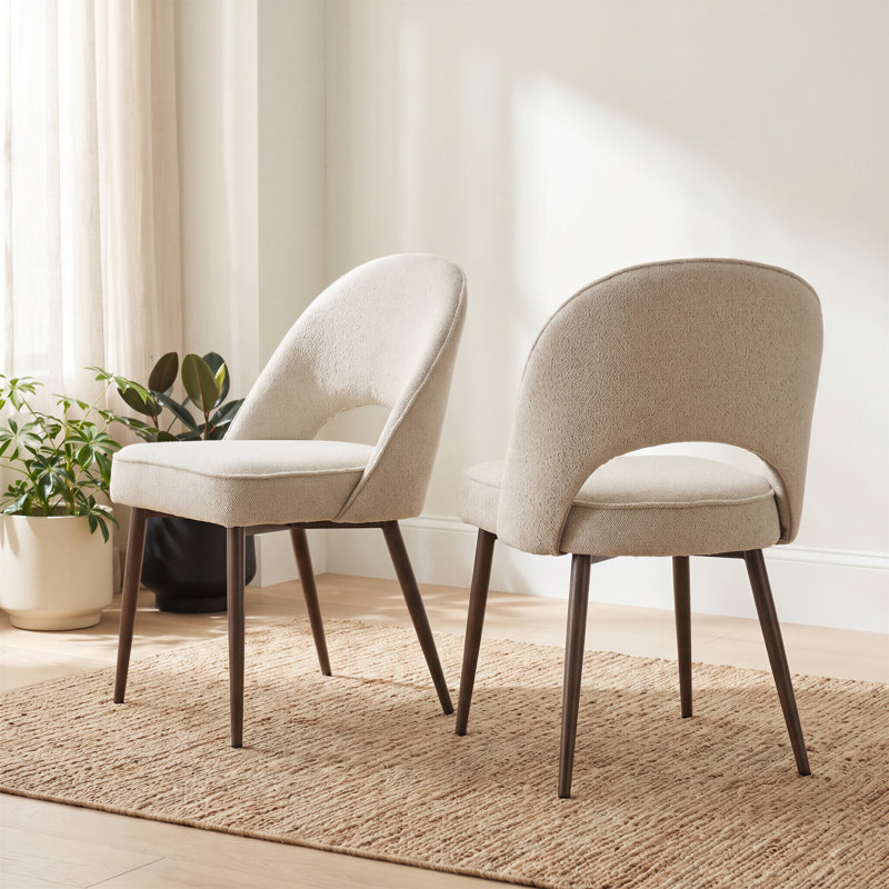 Chaises de salle à manger Plush Boucle, Crème