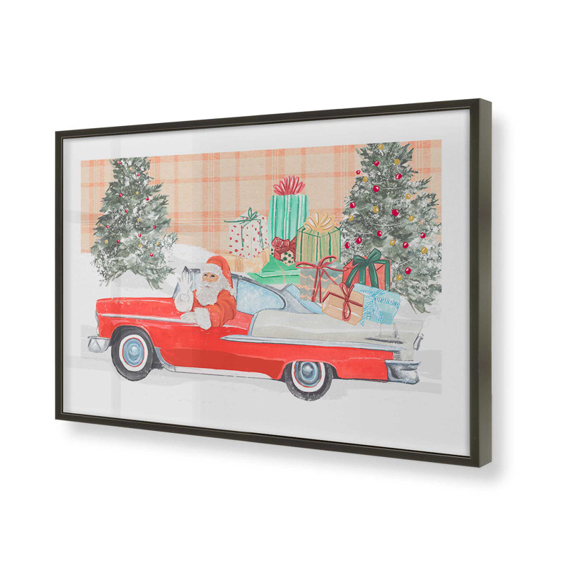 Imprimé convertible du père Noël, H 12 po x l 15 po x P 1,25 po, Cadre photo noir satiné