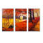 «Little Bridge In Orange Autumn Landscape I», peinture sur toile 3 pièces-2114882402-2114882406