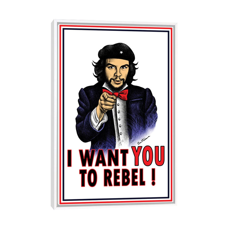 « Che » par Ben Heine-impression, Toile blanche encadrée, Pas de tapis, H 26 po x l 18 po x P 1,5 po