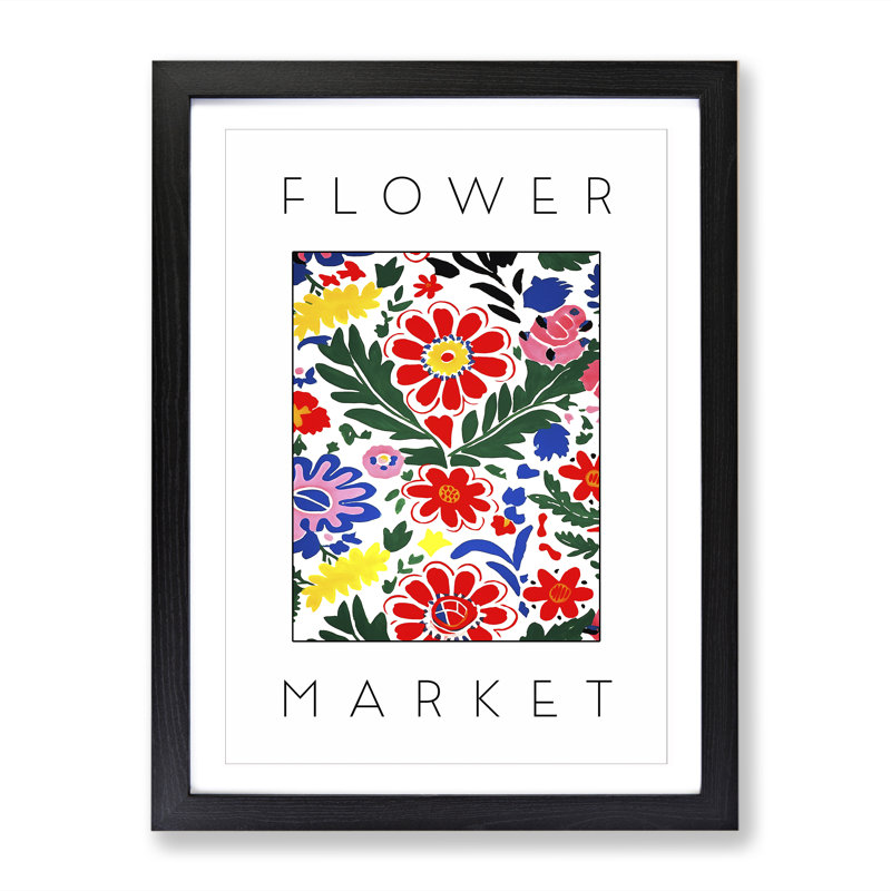 Flower Market Exhibition White No.6 - Single Picture Frame Print on Wood, 34cm H x 25cm W x 2cm D