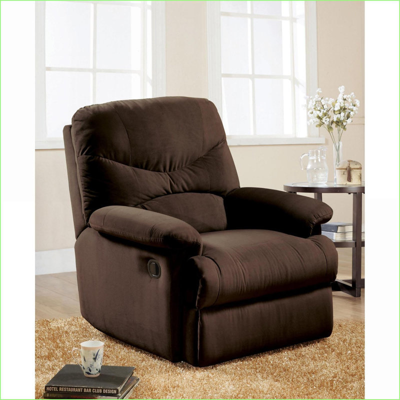 Fauteuil inclinable et oscillant inclinable avec glissement en douceur | Chocolat | Microfibre