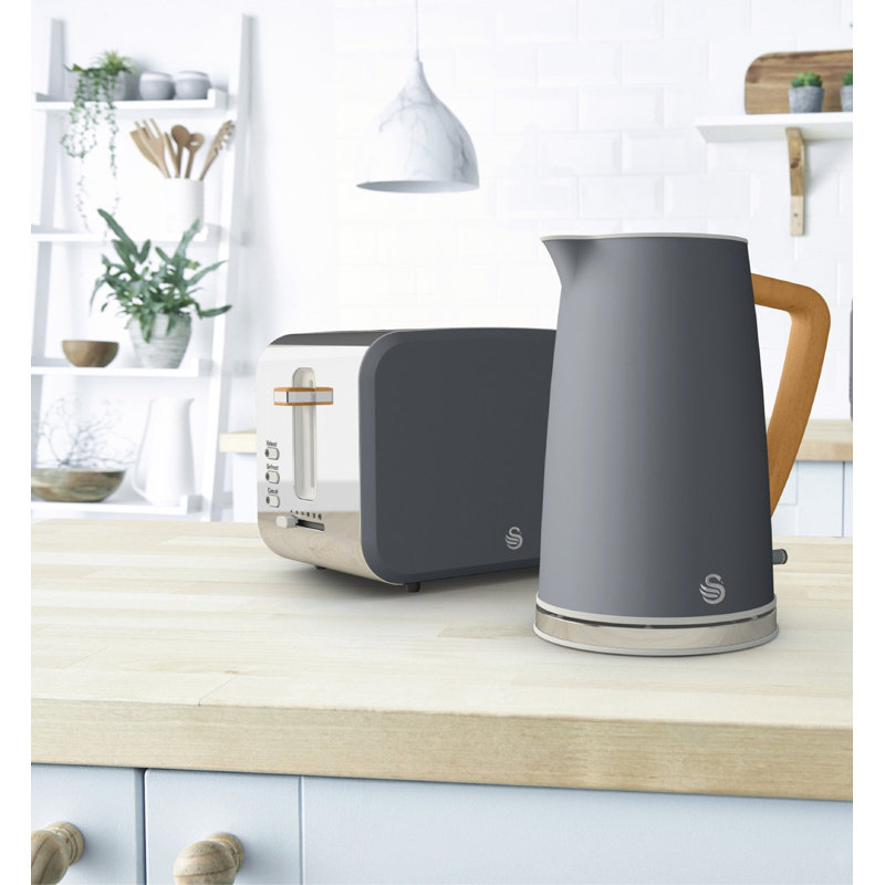 Swan 1.7L Stainless Steel Electric Tea Kettle, Grey