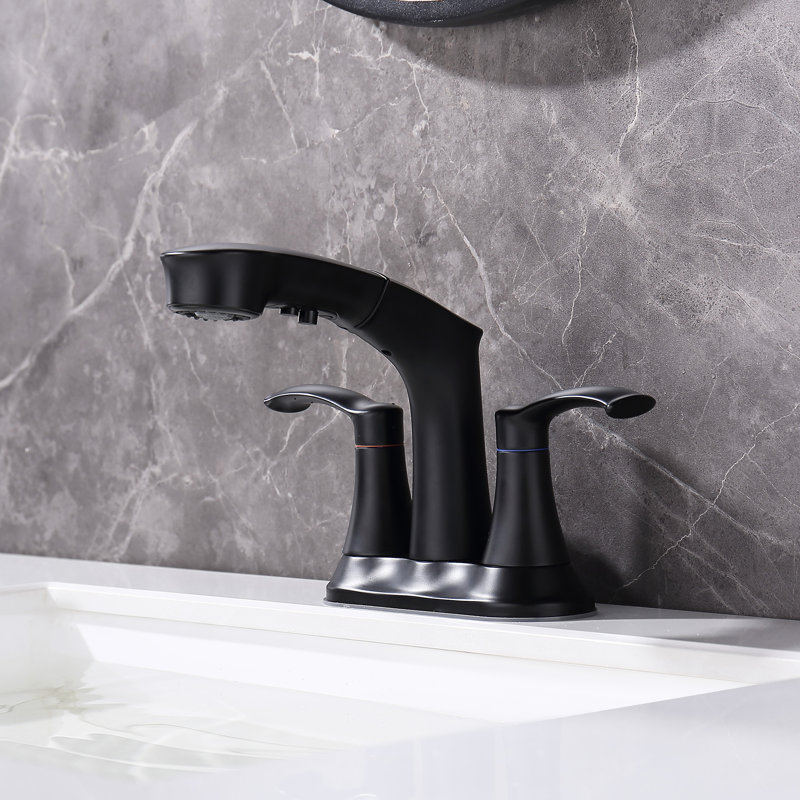 Centerset 2-handle Bathroom Faucet, Matte Black