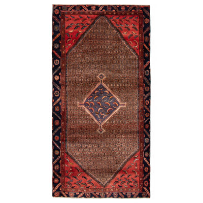 Karlia One-of-a-Kind 4'8" x 9'4" 1990s Rectangle Wool Area Rug in Brown