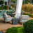 Square Concrete Outdoor Side Table Set