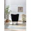 Fauteuil berçant à oreilles en tissu Teddy avec poche de rangement latérale, chaise berçante d'allaitement douce et confortable, base en bois massif robuste et sécuritaire, chaise d'appoint polyvalente pour chambre de bébé et salon, bleu foncé.-133210599