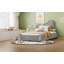Lit plateforme simple en velours sans sommier, gris - Mobilier de chambre à coucher robuste et élégant