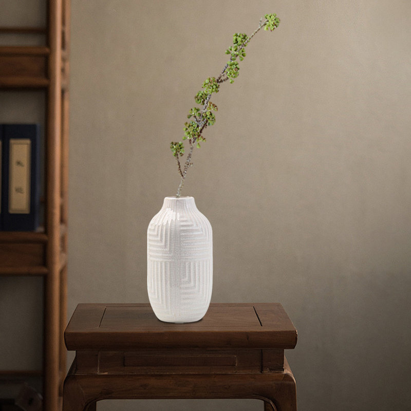Vase en céramique, vase à fleurs, vases à décor moderne, Bleu sarcelle
