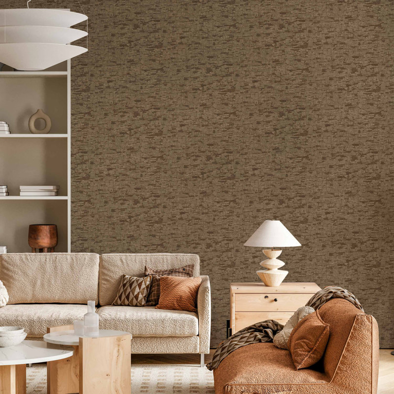 Papier peint embossé Cork, Marron foncé