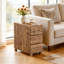 23.62" W Solid Wood 3-Drawer End Table, Rustic Narrow  Side Table With Storage  For Living Room