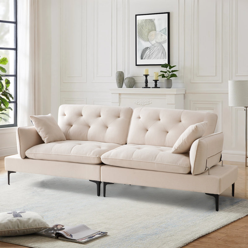 Upholstered Loveseat Sofa, Beige