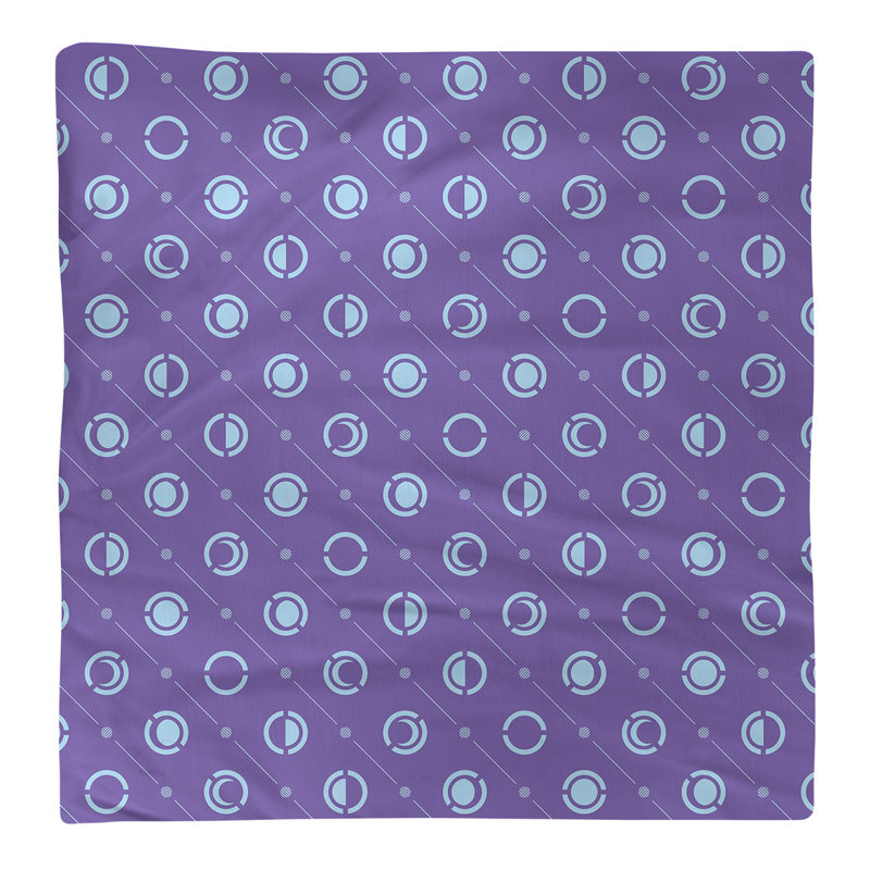 Serviette de coton deux couleurs en lune à phases Noira Gothard, H 0,1 po x l 10 po x P 10 po, Bleu / Mauve, Polyester sergé