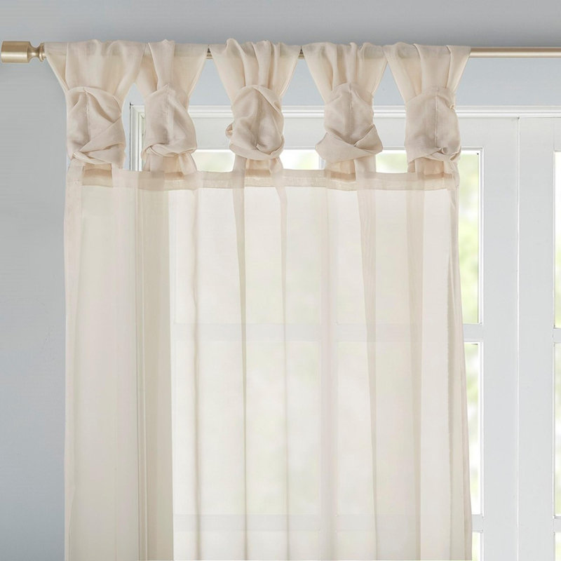 Paire de fenêtres transparentes Twist Tab, Ivoire, L 50 po x L 84 po
