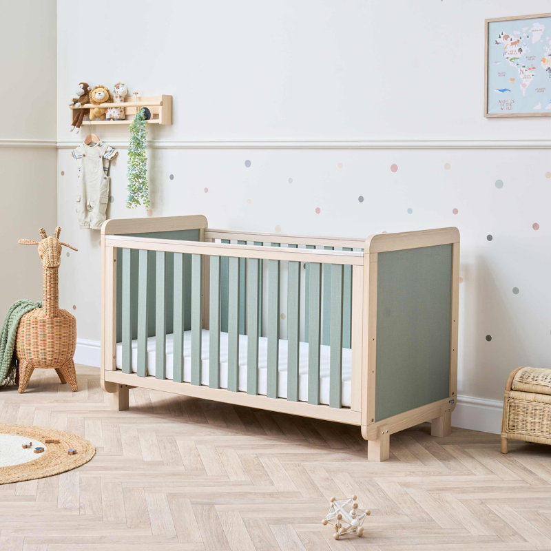Kuba Cot Bed - Golden Oak / Sage Weave