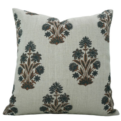 Fabdivine Home Decor Floral Printed Gray Pillow Cover, Morpankh