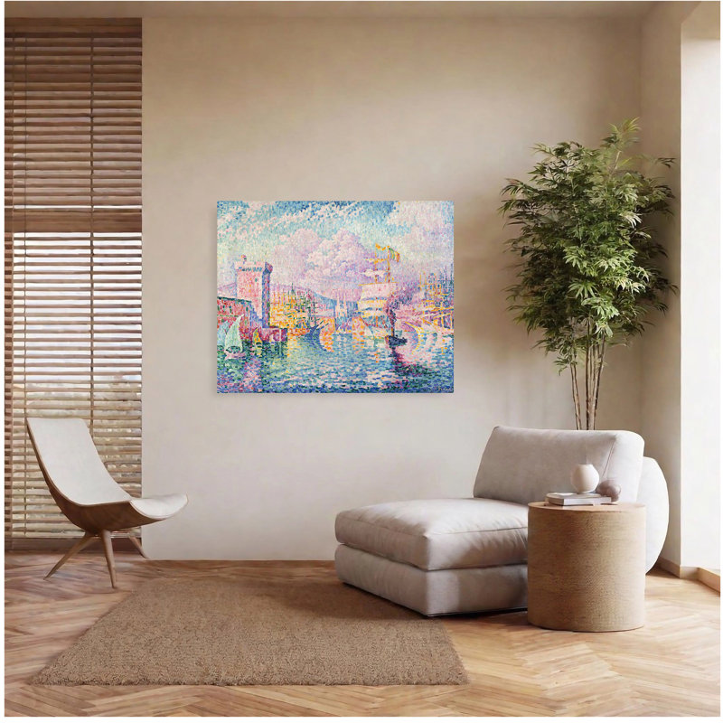 Reproduction d'art classique sur toile La Tour Rose, reproduction d'art sur toile 30 x 24, Marseille. Estampe numérique et art mural encadré de qualité musée.