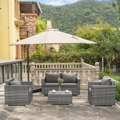 Katsuji 4 - Person Patio Conversation Set with Cushions