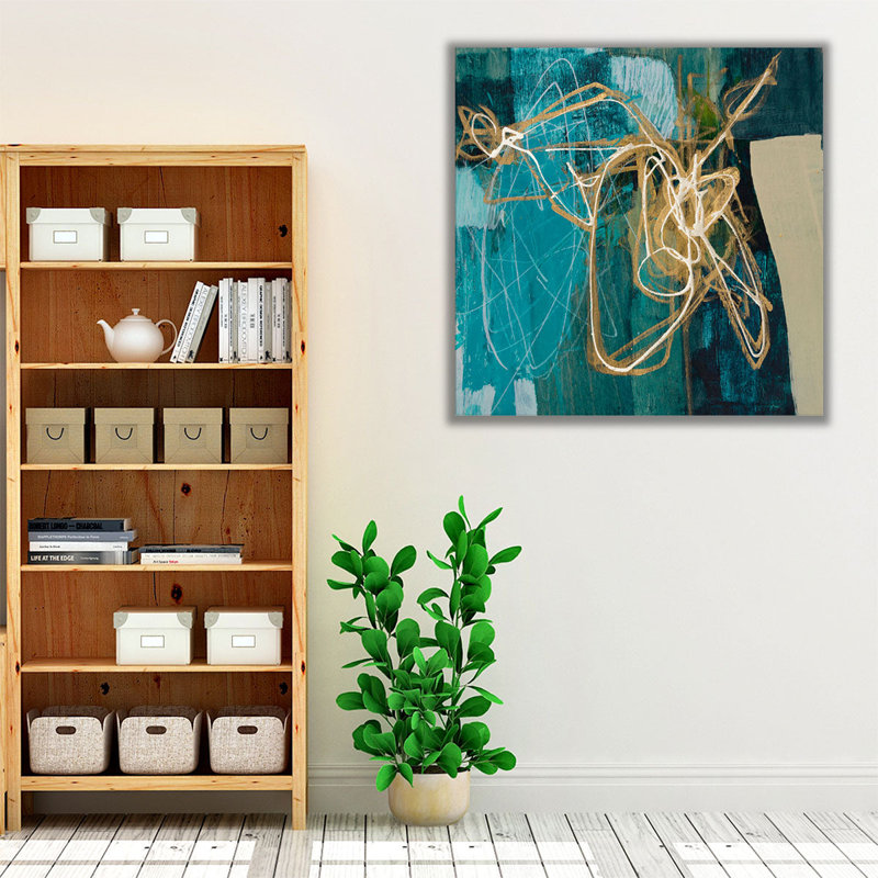 «Blue Spectrum II», reproduction d'art sur toile, H 12 po x l 12 po