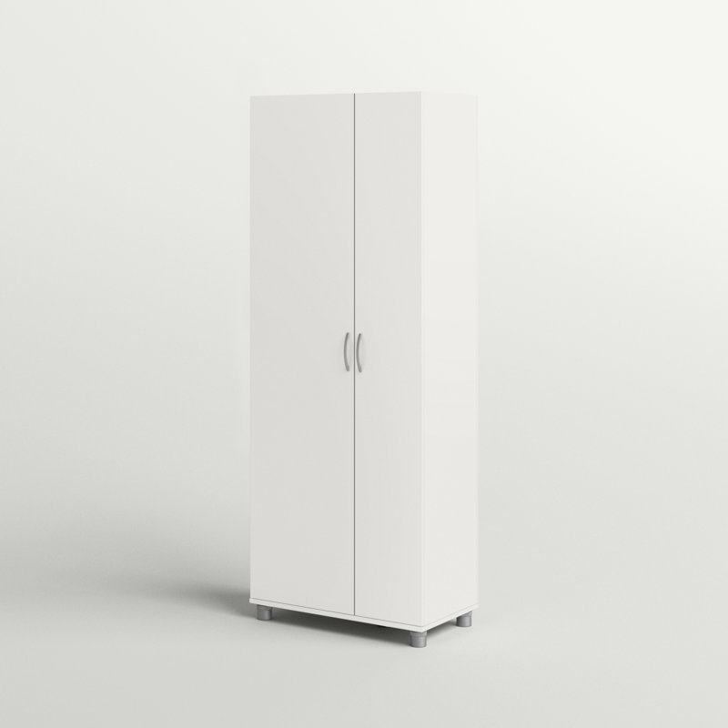 Aleg 28.62" W Asymmetrical Garage Storage Cabinet, White