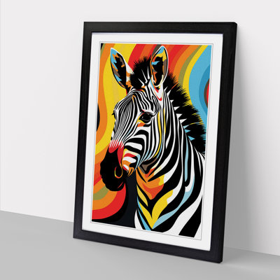 Zebra Art Deco - Single Picture Frame Print on Wood