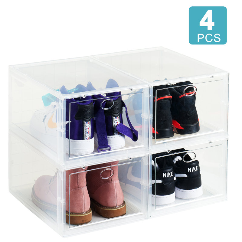 4 Pair Stackable Shoe Storage Box