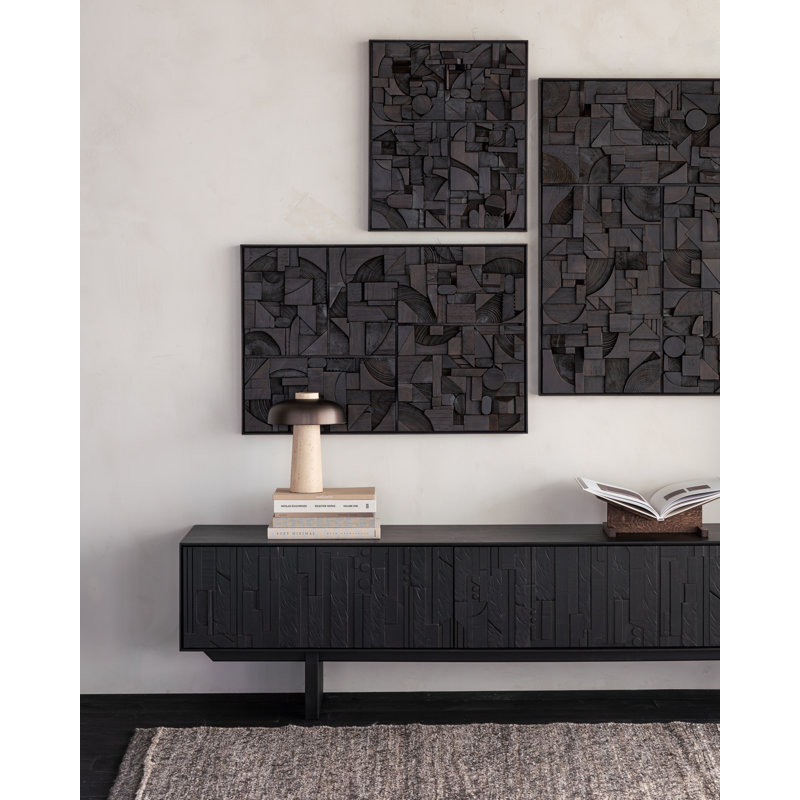 Handmade Solid Wood Wall Decor, Dark Brown, 36" H x 47" W x 2" D