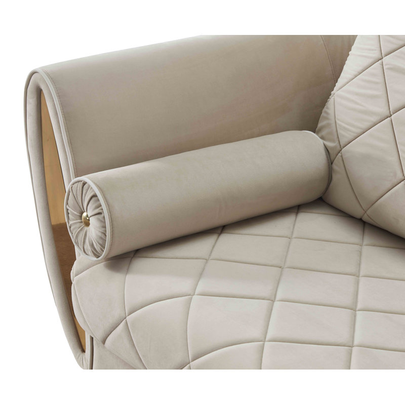 Sipario Vita Velvet Loveseat, Beige