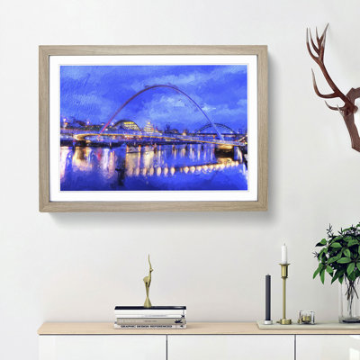 Millennium Bridge in Newcastle - Picture Frame Painting Print