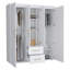 Garde-robe, rangement multi-sections avec tringles de suspension, tablettes et 2 tiroirs-1958295286