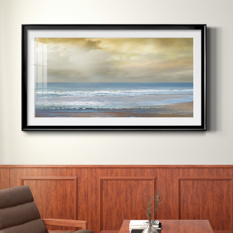 «Beach Dreams» - reproduction d'art encadrée de qualité supérieure - prête à être accrochée, Cadre noir