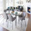 Dining Chair In Black Metal And Grey Fabric - Set Of 2