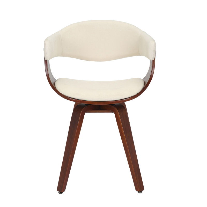 Chaise de salle à manger pivotante Boase, Crème