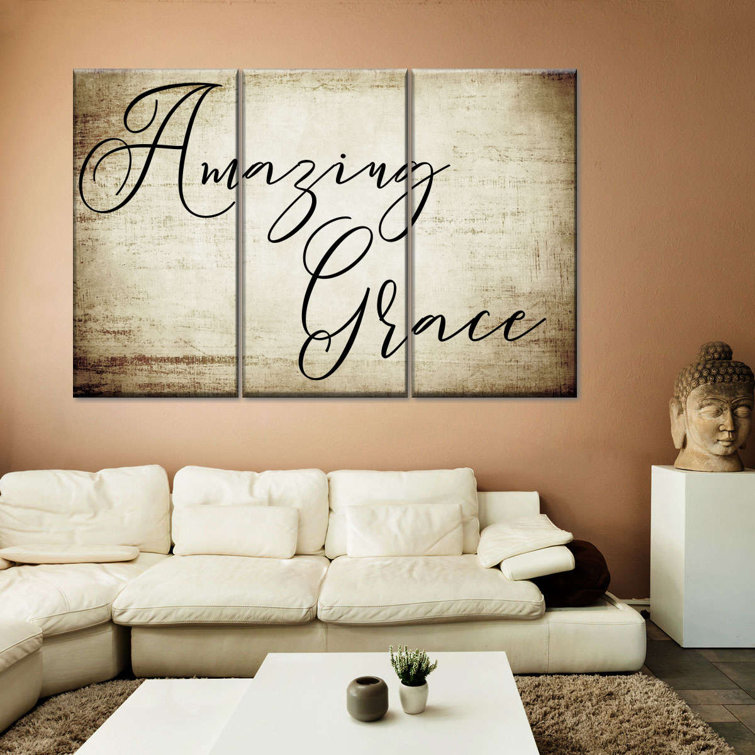 Rosalind Wheeler Amazing Grace Script On Canvas 3 Pieces by TimberType ...
