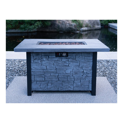 Table de foyer d'extérieur au gaz propane de l 44 po x H 25 po - 50 000 BTU Processus de sculpture résistant aux températures élevées pour des matériaux écologiques avec l'effet de la pierre de culture
