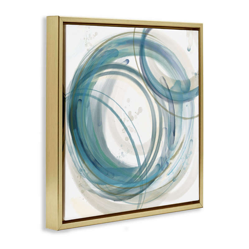 Formes rondes à couches circulaires, Cadre flottant gris lustré, H 18 po x l 18 po