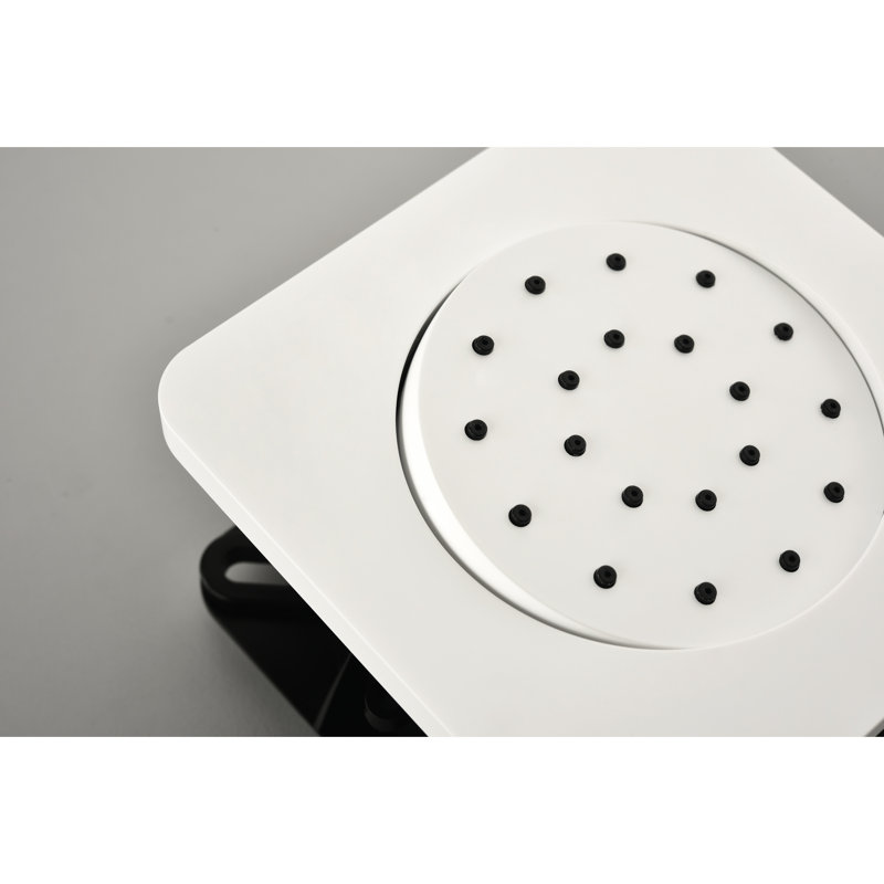 White Brass Wall Mounted Shower - 3 Body Sprays & Handheld Rainfall Experience Waterfall Rain Style