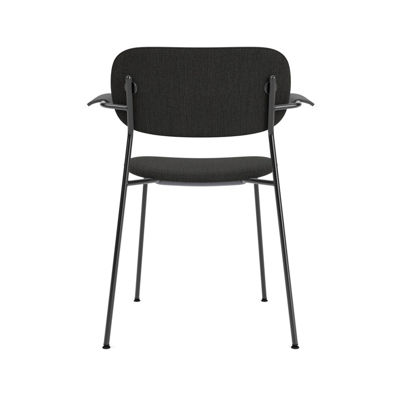 Co Upholstered Arm Chair, Black Oak, Black, Black Linen