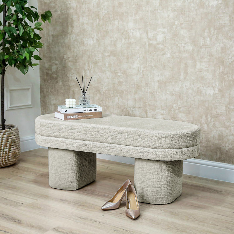Chenille Upholstered Bench