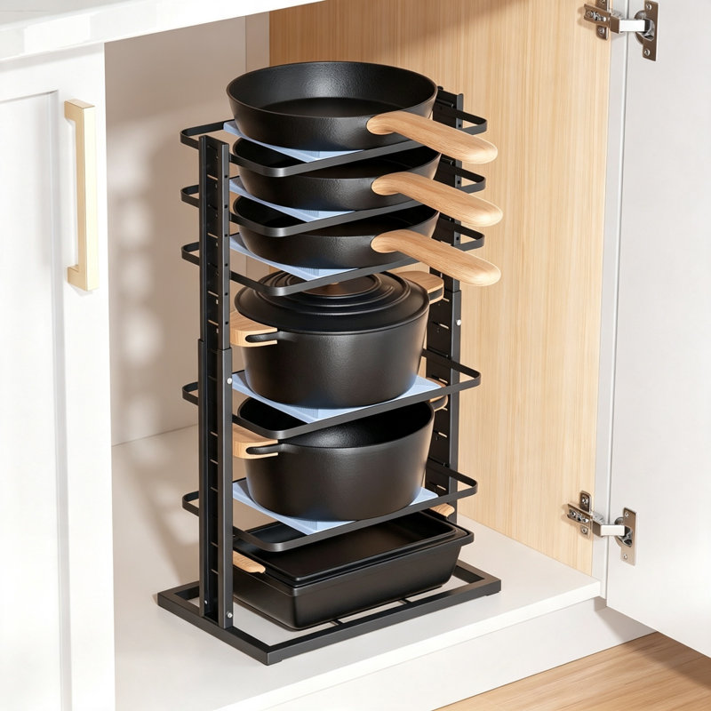 Iron Countertop / Cabinet Pot Rack, Black