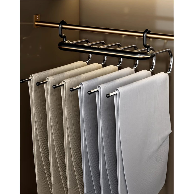 Cintre pour pantalons pliable en acier inoxydable, 2