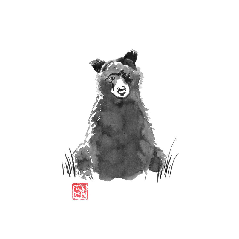 Bear by Péchane - Painting on Canvas, 30.48 cm H x 45.72 cm W, Wrapped Canvas