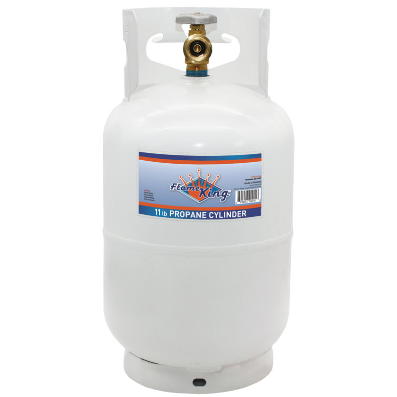 White 10 Pound Steel Propane Tank with OPD Valve