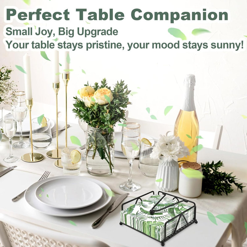 Porte-serviettes de table, porte-serviettes plats avec bras lesté, porte-serviettes en papier coupe-vent