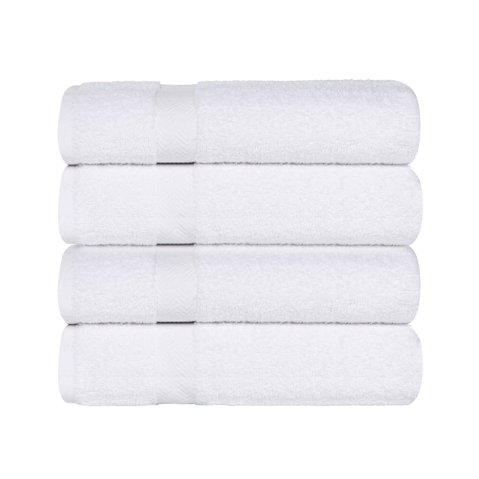 Quick-Drying Cotton Washcloth, White, 4 Pieces Towel Set