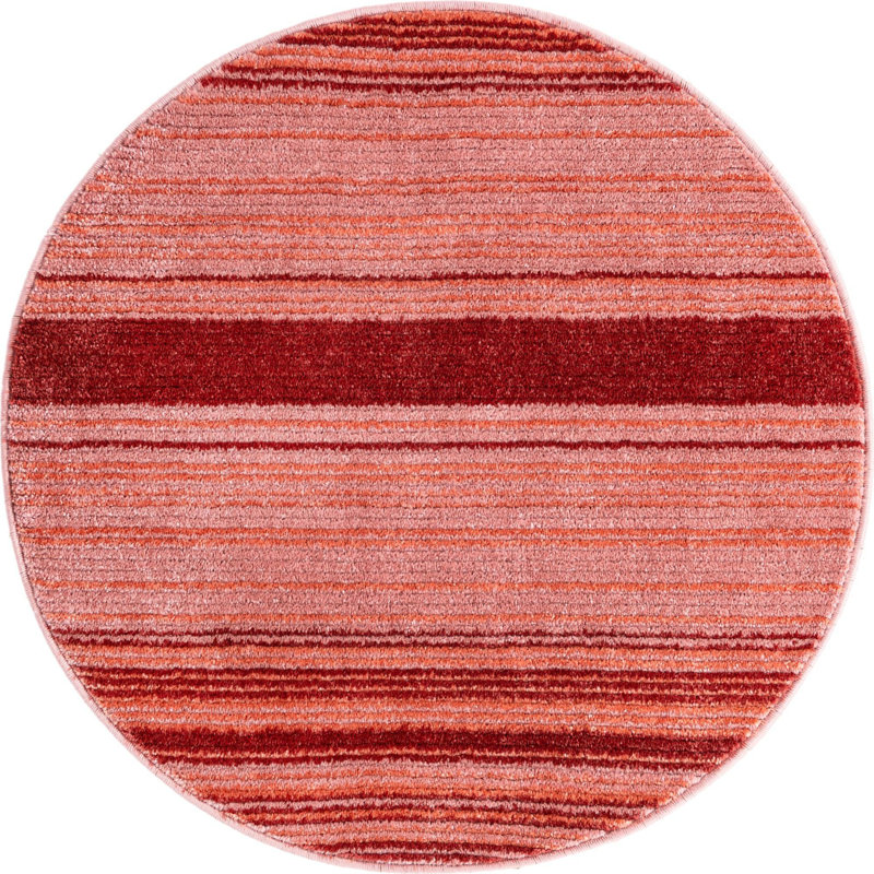 Osteen Striped Indoor Rug, Round 3'3" x 3'3"